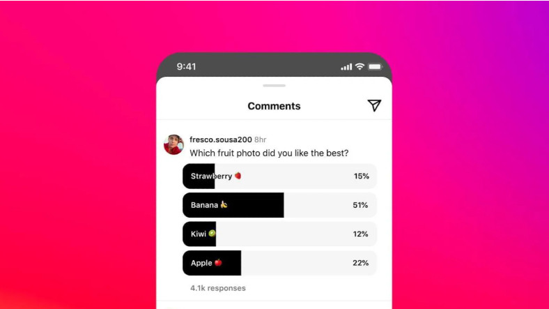 Instagram, Öykü ve DM'lerden Sonra Yorumlara da Anket Getiriyor