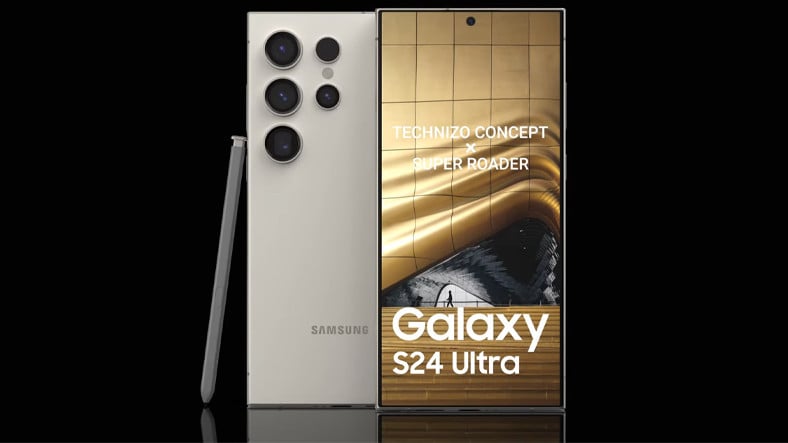 Samsung Galaxy S24 Ultra İçin Ultra Gerçekçi Konsept Tasarım Paylaşıldı: Altın Külçesi Üzere Telefon [Video]